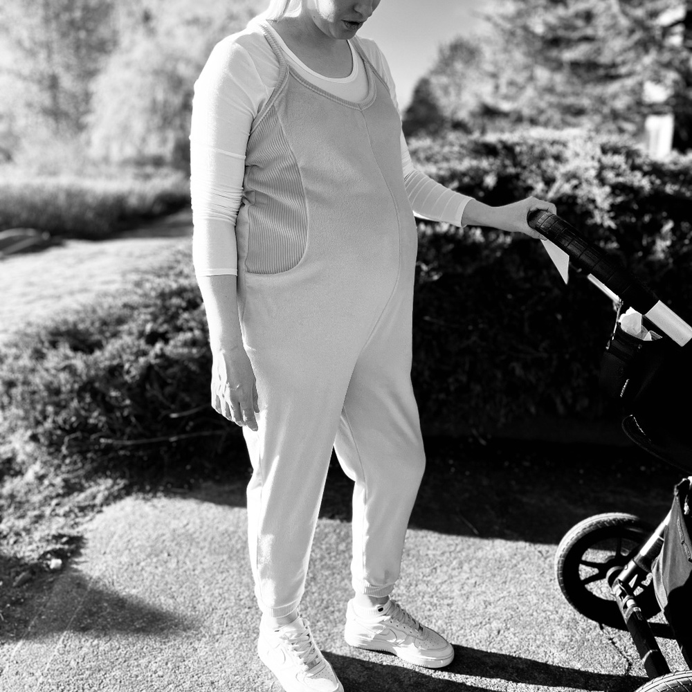 TS by Thrive Set Viscose Sweatshirt and Terry Overalls for Pregnant Women